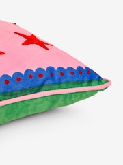 Eleanor Bowmer Pink Disco Santa Slogan Embroidered Cushion - Image 7 of 7