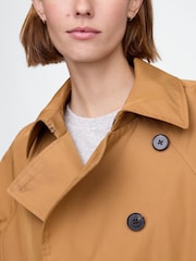 Marrón - Chaqueta tipo trenca corta asimétrica de Gap - Imagen 4 de 5