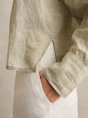Reiss Sage Nina Linen Overhead Open-Collar Shirt - Image 5 of 6