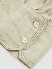 Reiss Sage Nina Linen Overhead Open-Collar Shirt - Image 6 of 6