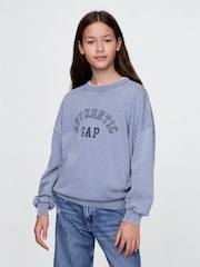 Gap Blue Logo Vintage Fleece-Lined Oversized Sweatshirt (4-13yrs) - Image 1 of 5