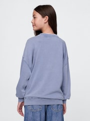Gap Blue Logo Vintage Fleece-Lined Oversized Sweatshirt (4-13yrs) - Image 2 of 5