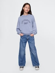 Gap Blue Logo Vintage Fleece-Lined Oversized Sweatshirt (4-13yrs) - Image 3 of 5