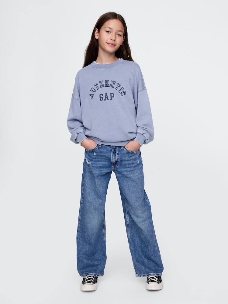 Gap Blue Logo Vintage Fleece-Lined Oversized Sweatshirt (4-13yrs) - Image 3 of 5