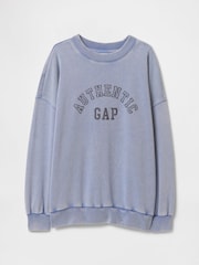 Gap Blue Logo Vintage Fleece-Lined Oversized Sweatshirt (4-13yrs) - Image 5 of 5