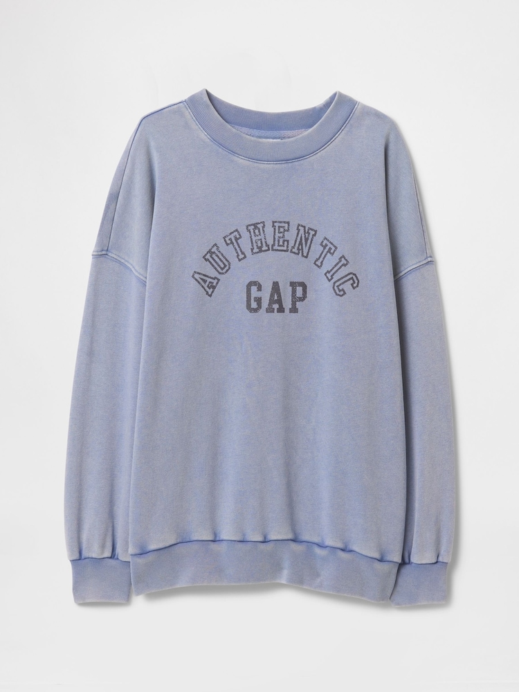 Gap Blue Logo Vintage Fleece-Lined Oversized Sweatshirt (4-13yrs) - Image 5 of 5