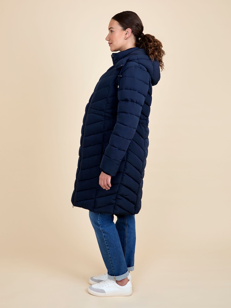 JoJo Maman Bébé Navy 2-in-1 Maternity Puffer Coat - Image 2 of 5