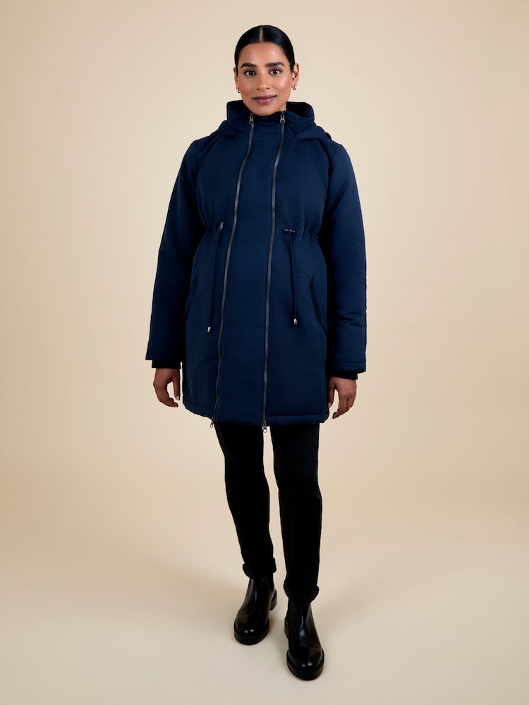 JoJo Maman Bébé Navy 2-In-1 Padded Parka - Image 1 of 4 JoJo Maman Bébé Navy 2-In-1 Padded Parka - Image 1 of 4