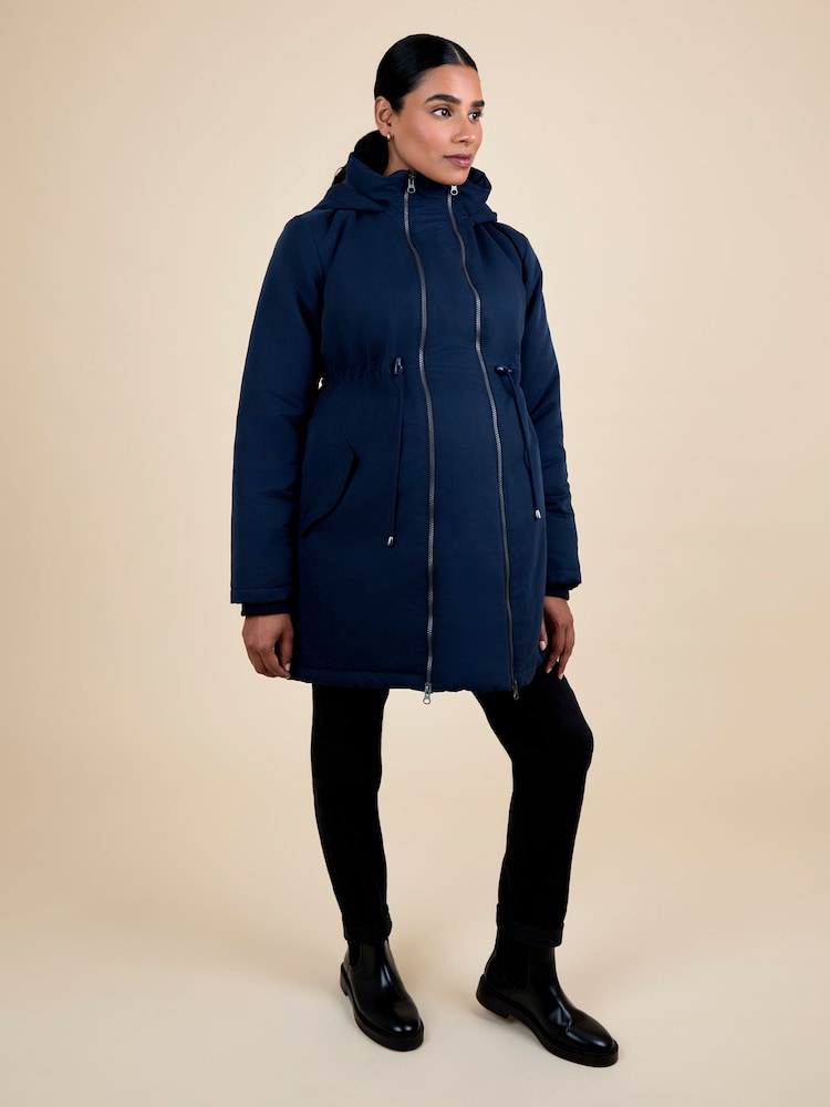 JoJo Maman Bébé Navy 2-In-1 Padded Parka - Image 2 of 4 JoJo Maman Bébé Navy 2-In-1 Padded Parka - Image 2 of 4