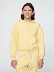 Gap Yellow Vintage Soft Oversized Logo Zip Up Hoodie (4-13yrs) - Image 1 of 5