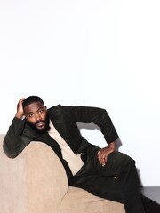 Green Relaxed Fit Corduroy Suit Jacket - Image 1 of 1