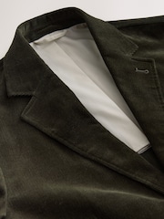 Green Relaxed Fit Corduroy Suit Jacket - Image 3 of 6