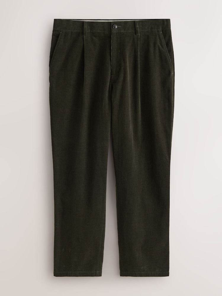 Green Relaxed Fit Corduroy Suit Trousers - Image 1 of 5 Green Relaxed Fit Corduroy Suit Trousers - Image 1 of 5