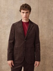 Brown Relaxed Fit Corduroy Suit Jacket - Image 11 of 15