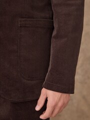 Brown Relaxed Fit Corduroy Suit Jacket - Image 13 of 15