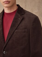 Brown Relaxed Fit Corduroy Suit Jacket - Image 14 of 15