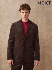 Brown Relaxed Fit Corduroy Suit Jacket - Image 2 of 15