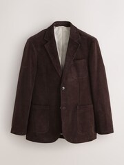 Brown Relaxed Fit Corduroy Suit Jacket - Image 8 of 15