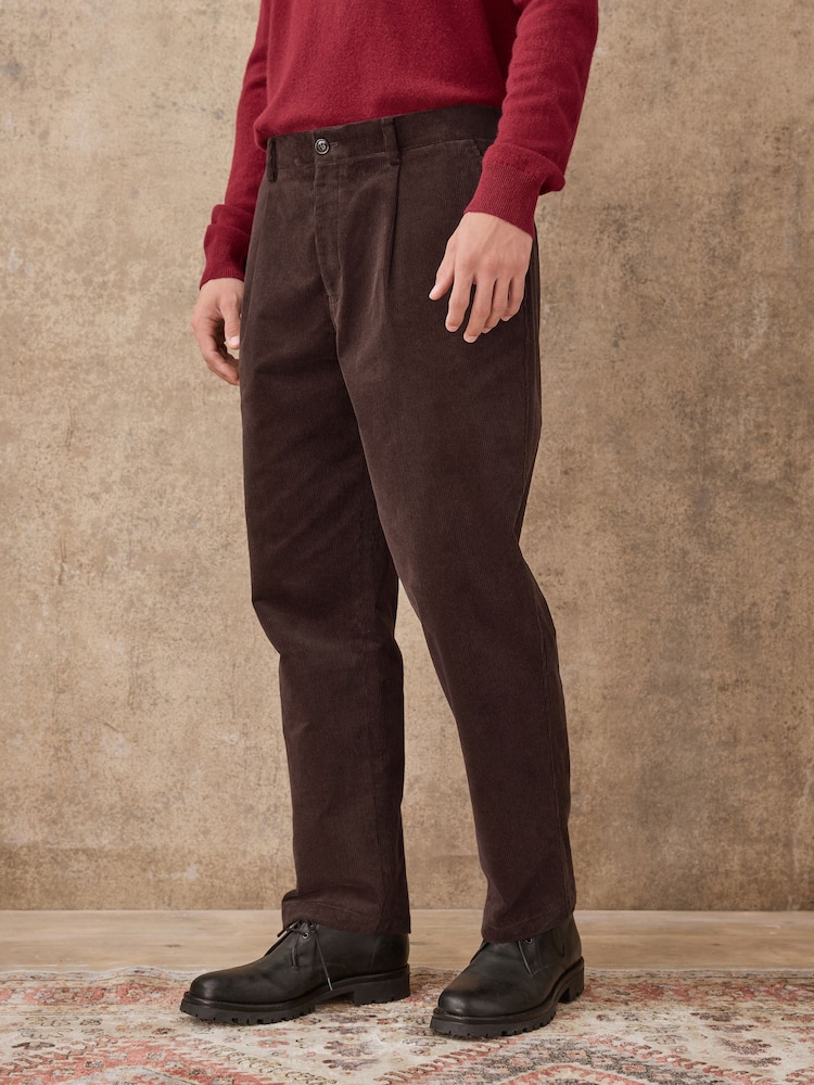 Brown Relaxed Fit Corduroy Suit Trousers - Image 1 of 10 Brown Relaxed Fit Corduroy Suit Trousers - Image 1 of 10