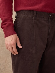 Brown Relaxed Fit Corduroy Suit Trousers - Image 4 of 10