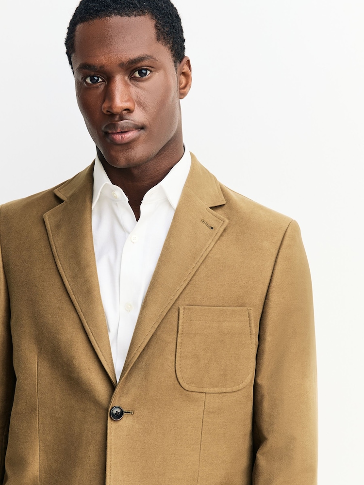 Buy Tan Brown Relaxed Fit Cotton Suit Jacket from Next USA