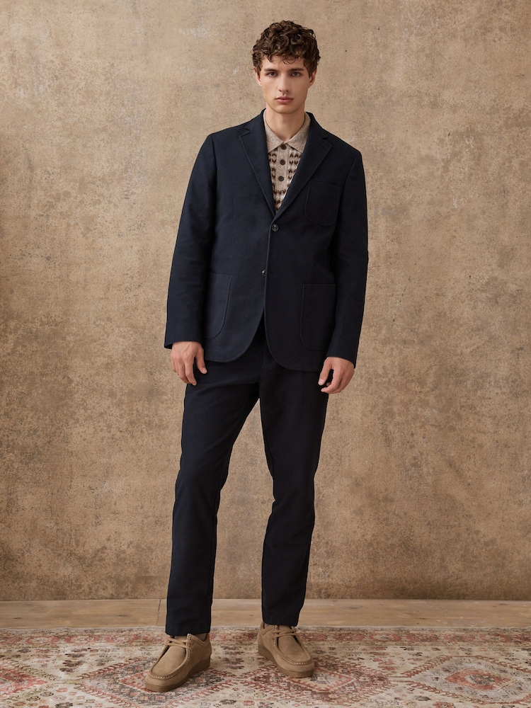Marineblau - Relaxed Fit Cotton Suit Jacket - Bild 2 von 6