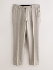 Neutral Slim Fit Trimmed Textured Wool Blend Suit Trousers - Image 1 of 5