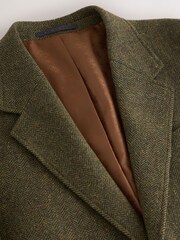 Green Slim Fit Herringbone Wool Blend Suit Jacket - Image 7 of 9