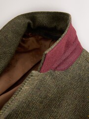 Green Slim Fit Herringbone Wool Blend Suit Jacket - Image 8 of 9