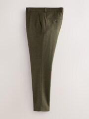 Green Slim Fit Herringbone Wool Blend Suit Trousers - Image 6 of 9