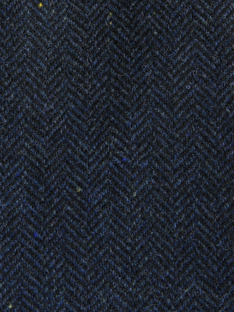 Navy Blue Herringbone Wool Blend Suit Waistcoast - Image 2 of 4 Navy Blue Herringbone Wool Blend Suit Waistcoast - Image 2 of 4