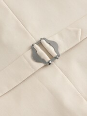 Navy Blue Herringbone Wool Blend Suit Waistcoast - Image 3 of 4