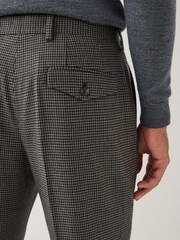 Charcoal Grey Slim Fit Puppytooth Wool Blend Suit Trousers - Image 5 of 5