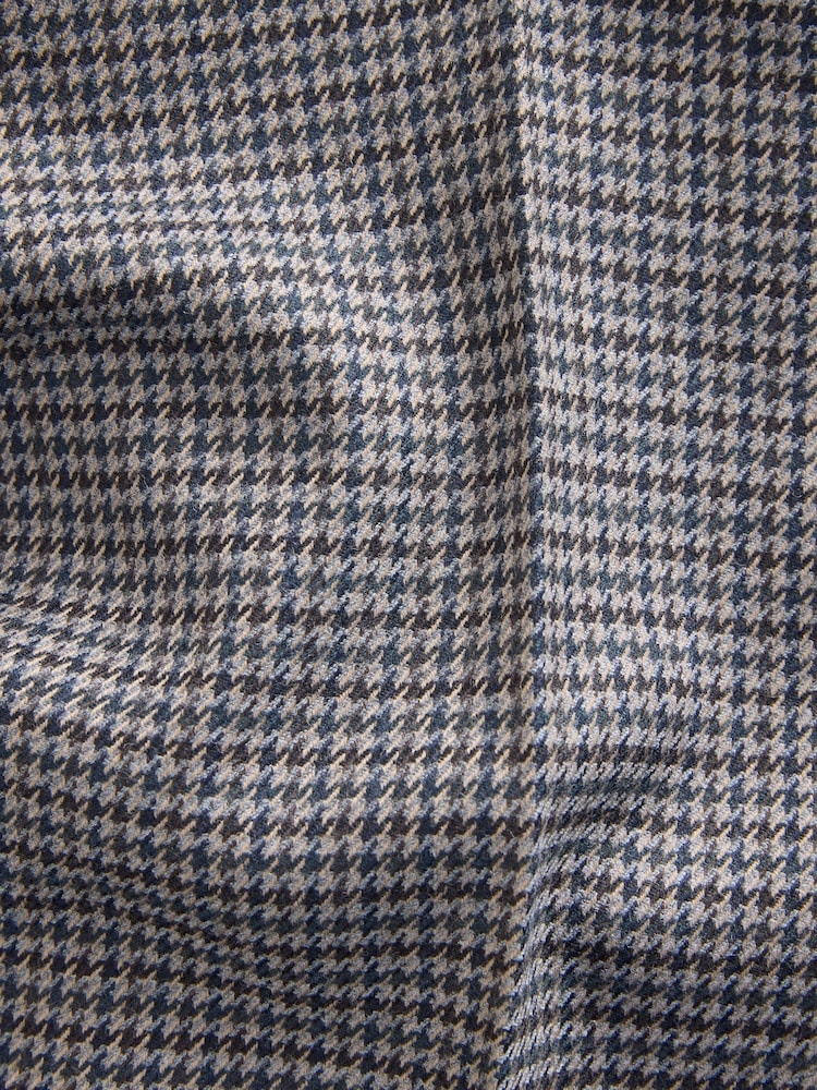 Charcoal Grey Slim Fit Puppytooth Wool Blend Suit Trousers - Image 8 of 8 Charcoal Grey Slim Fit Puppytooth Wool Blend Suit Trousers - Image 8 of 8