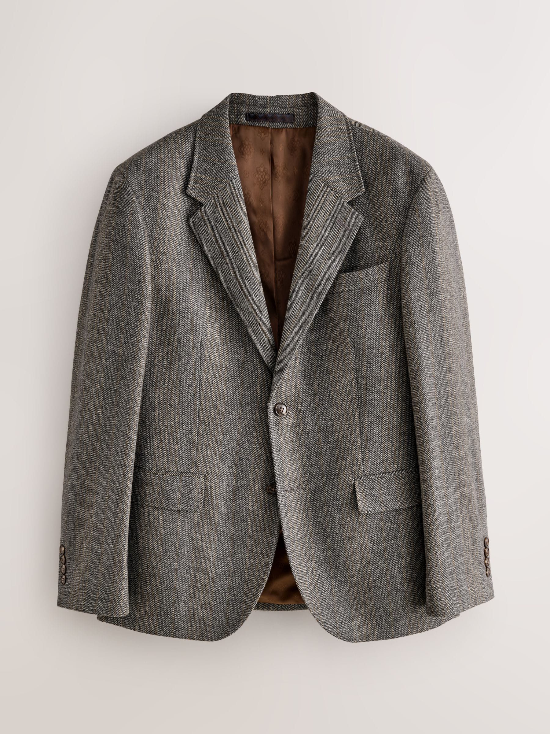 frill pleats エピヌ jacket Jacket Herringbone Double-Breasted Wool-Blend gray herringbone ジャケット・アウター