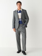 Grau - Tailored Fit Wool Blend Check Texture Suit Trousers - Bild 2 von 9