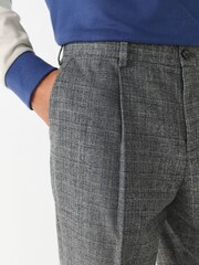 Grau - Tailored Fit Wool Blend Check Texture Suit Trousers - Bild 4 von 9