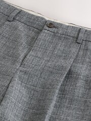Grau - Tailored Fit Wool Blend Check Texture Suit Trousers - Bild 8 von 9