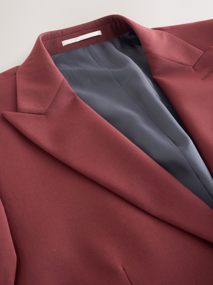 Rust Brown Slim Fit Motion Flex Wool Blend Suit Jacket - Image 2 of 6 Rust Brown Slim Fit Motion Flex Wool Blend Suit Jacket - Image 2 of 6