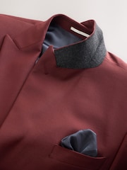 Rust Brown Slim Fit Motion Flex Wool Blend Suit Jacket - Image 8 of 11