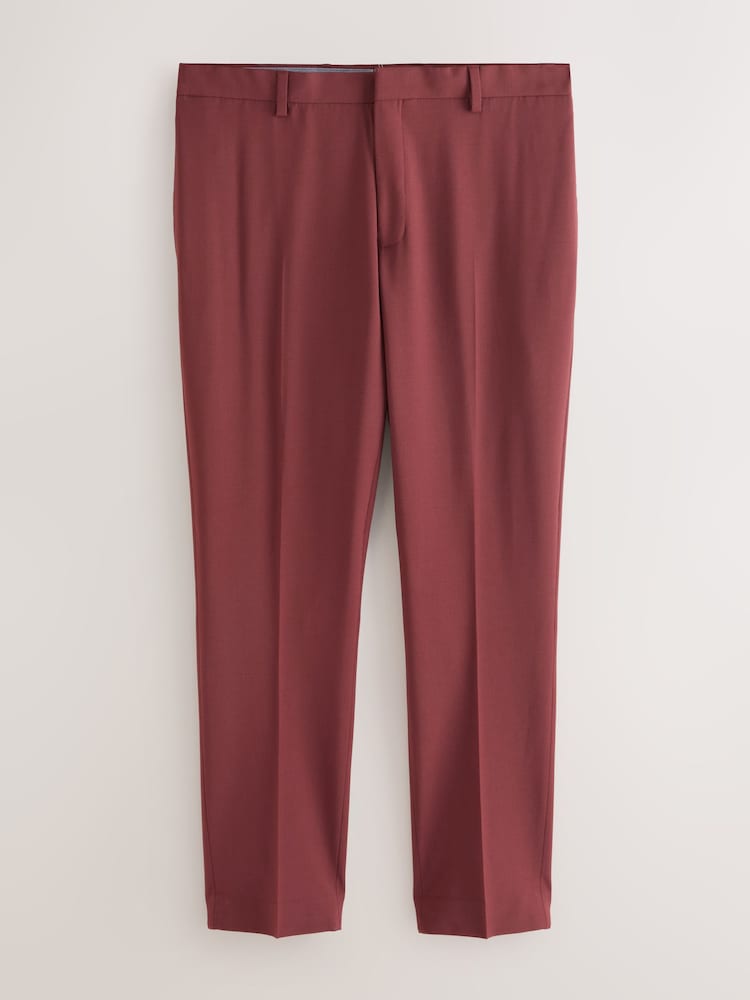 Rust Brown Slim Fit Motion Flex Wool Blend Suit Trousers - Image 1 of 6 Rust Brown Slim Fit Motion Flex Wool Blend Suit Trousers - Image 1 of 6