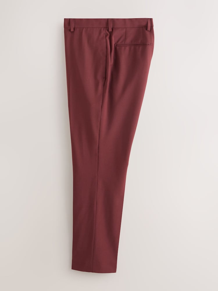 Rust Brown Slim Fit Motion Flex Wool Blend Suit Trousers - Image 2 of 6 Rust Brown Slim Fit Motion Flex Wool Blend Suit Trousers - Image 2 of 6