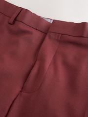 Rust Brown Slim Fit Motion Flex Wool Blend Suit Trousers - Image 3 of 6