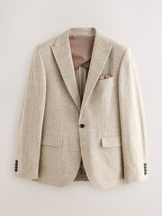Stone Slim Fit Wool Blend Donegal Suit Jacket - Image 1 of 5