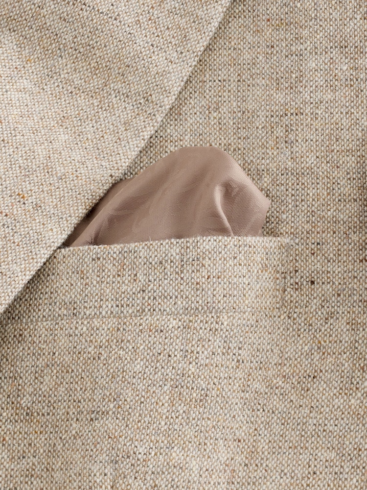 Stone Slim Fit Wool Blend Donegal Suit Jacket - Image 5 of 5 Stone Slim Fit Wool Blend Donegal Suit Jacket - Image 5 of 5