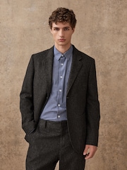 Charcoal Grey Relaxed Fit Wool Blend Suit Trousers - Image 4 of 12
