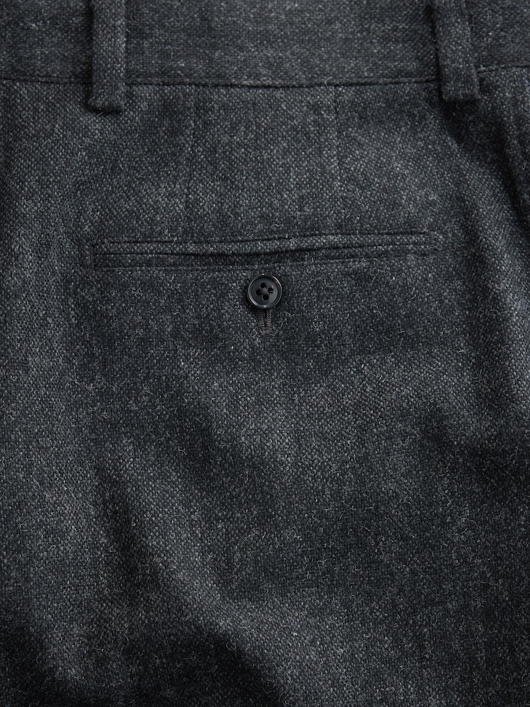 Charcoal Grey Relaxed Fit Wool Blend Suit Trousers - Image 6 of 6