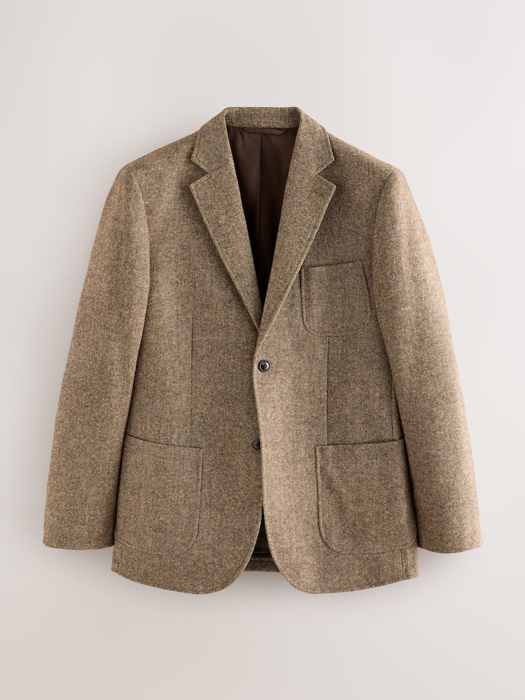 Sand Relaxed Fit Wool Blend Suit Jacket - Image 1 of 5 Sand Relaxed Fit Wool Blend Suit Jacket - Image 1 of 5