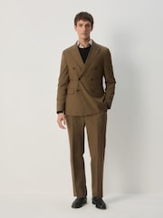 Tan Brown Relaxed Fit Suit Trousers - Image 2 of 9