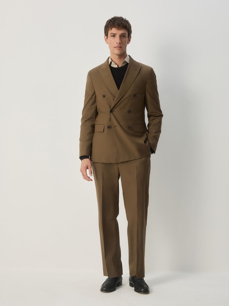 Tan Brown Relaxed Fit Suit Trousers - Image 2 of 9 Tan Brown Relaxed Fit Suit Trousers - Image 2 of 9